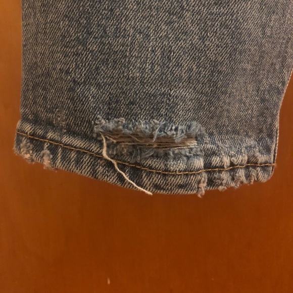 Old Navy High-Waisted O.G. Straight Button-Fly Ripped Jeans - Size 4 - Picture 9 of 11